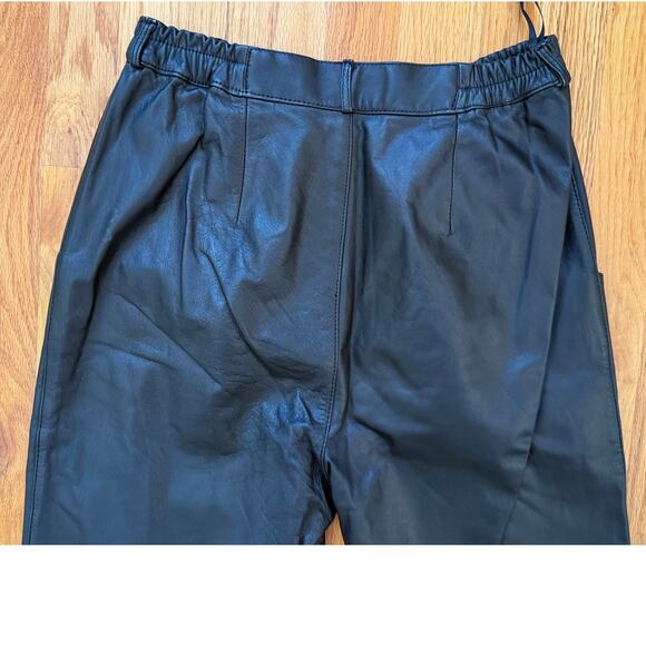 Diversity vintage leather pant size 8 Black Pleated 100% genuine leather pants - Picture 11 of 12